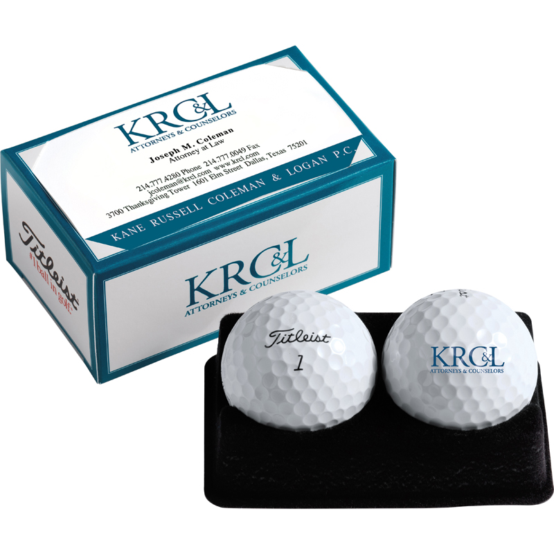 Titleist Custom 2-Ball Business Card Box with DT TruSoft Golf Balls